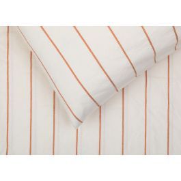 Washed Cotton Orange & White Stripe Bed Linen