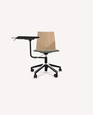 FourCast®2 Wheeler Chair, Bentwood Shell, Swivel Base with Seat Pad - with InnoTab Tablet Arm