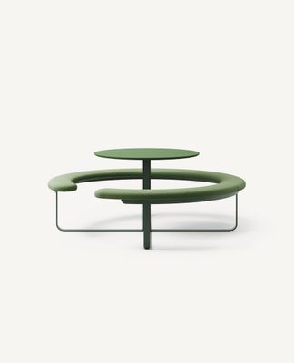 Picnic Round Bench Seating with Table, Standard Height - 71" Diameter