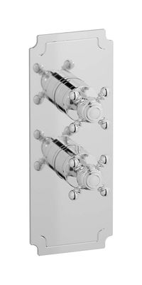 Aqua - 1 way EUA115CCNHR - External part of thermostatic 1 way, square plate, vertical, hermes handle