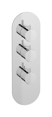 Aqua - 2 ways EUA212CCNMT - External part of thermostatic 2 ways, round plate, vertical, Milanotorino handle