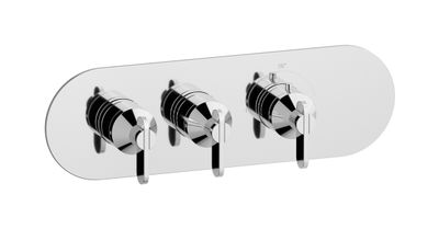 Aqua - 2 ways EUA222CCNOH - Soho thermostatic 2-way horizontal elliptical plate and handle kit