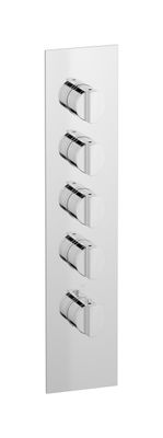 Aqua - 4 ways EUA411CCNHJ - External part of thermostatic 4 ways, square plate, vertical, hey joe handle