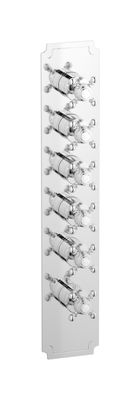 Aqua - 5 ways EUA515CCNHR - External part of thermostatic 5 ways, square plate, vertical, hermes handle