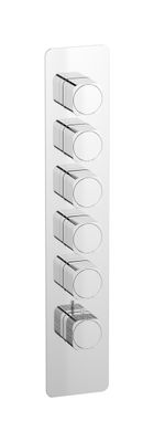 Aqua - 5 ways EUA516CCNEO_2 - External part of thermostatic 5 ways, square plate, vertical, Coral handle