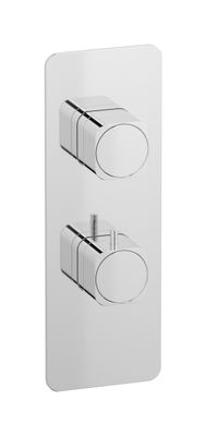 Aqua - Diverter 3 ways EUA716CCNEO_1 - 3-way thermostatic soft plate and handle kit with vertical rectangular plate diverter
