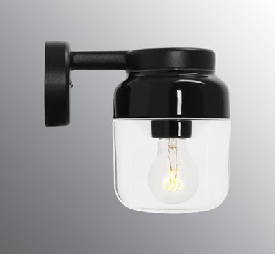 Ohm Wall 140/205 - Clear glass, Black
