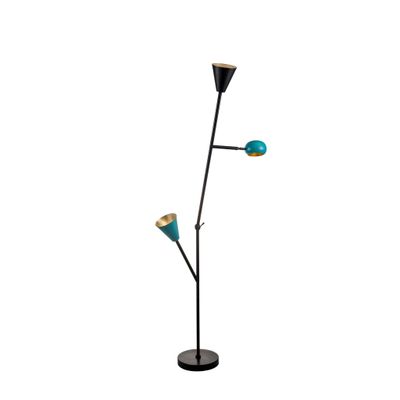Blossom tree thee-lights brass floor lamp