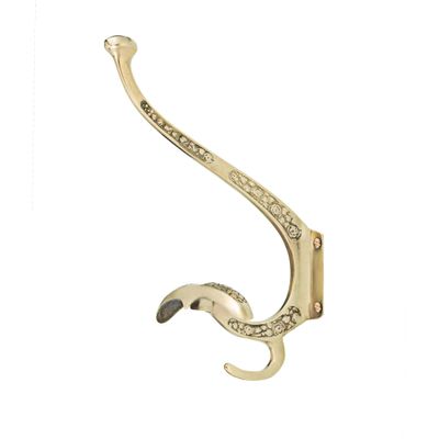 Contemporanea brass hook with carvings