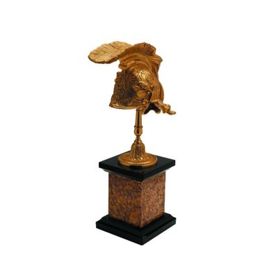 Mytho Hercules  brass helm with brown marble base