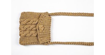 Hand knitted crossbody bag - 3mm - "Nana bag" - Earth