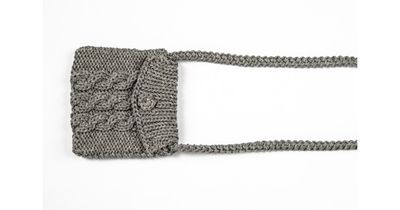 Hand knitted crossbody bag - 3mm - "Nana bag" - Lava