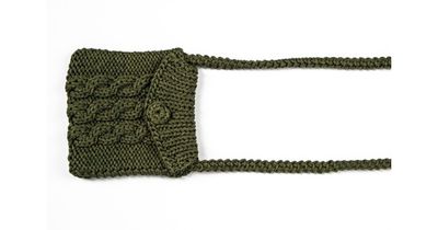 Hand knitted crossbody bag - 3mm - "Nana bag" - Olive