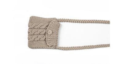 Hand knitted crossbody bag - 3mm - "Nana bag" - Sand