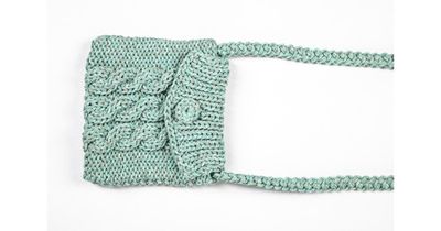 Hand knitted crossbody bag - 3mm - "Nana bag" - Turquoise