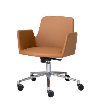 Altea Armchair with low back (5 spoke aluminum swivel base on casters + tilt mechanism)