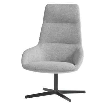 Dunas Lounge Lounge armchair with high back and 4 spoke aluminum swivel base