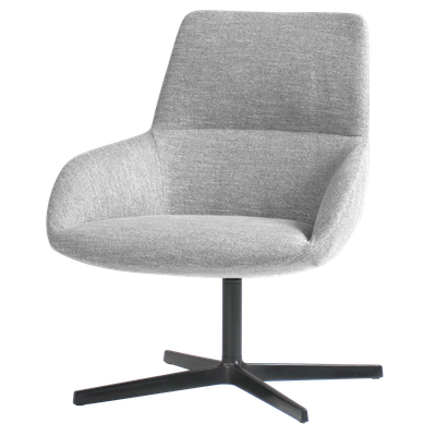 Dunas Lounge Lounge armchair with medium back and 4 spoke aluminum swivel base