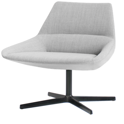 Dunas Xl Lounge chair with low back and flat 4 spoke aluminum base