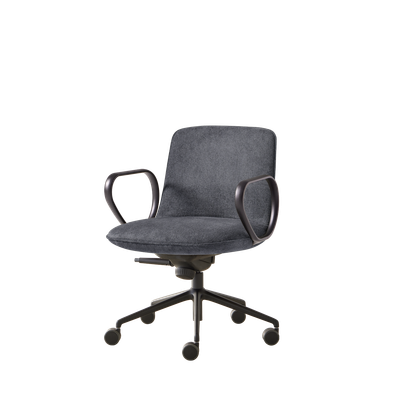 Kori Armchair with low back (5 spoke aluminum swivel base on casters + gas lift + 7 position tilt mechanism)