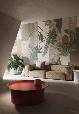 Wallpaper with large leaves - Afrodite Instabilelab