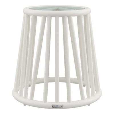 KYOTO ALU GLASS TOP SIDE TABLE ROUND 46