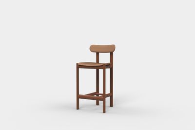 Rye Bar Stool High With Backrest Upholstered Seat and Back