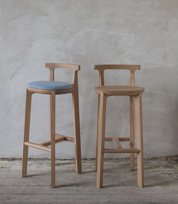 JURO Upholstered Bar Stool with Backrest