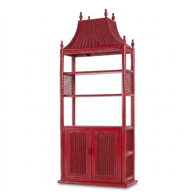 Estantería Pagoda Mid-Century - Estilo Chinoiserie