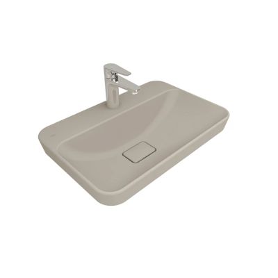 Zero 2.0 Semi Recessed Rectangular Washbasin Matte Mink 60X40 Cm