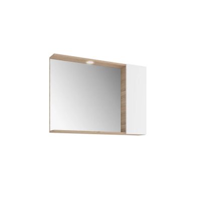 Mare White Oak With Half Cabinet Mirror 100 Cm