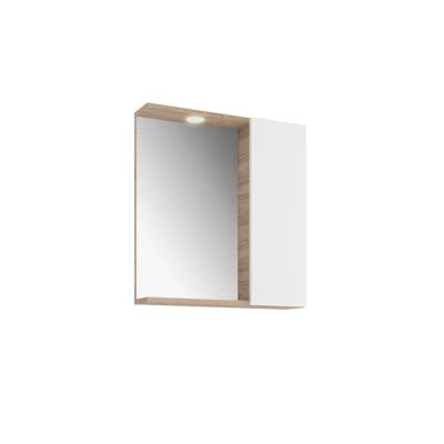 Trevi White Oak With Half Cabinet Mirror 65 Cm