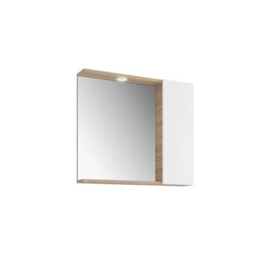 Trevi White Oak With Half Cabinet Mirror 80 Cm