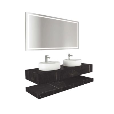 Uniq K2 Double Washbasin Sahara Brown 160 Cm