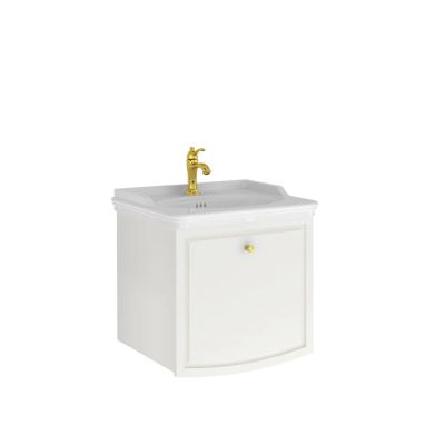 Arte+ Washbasin Cabinet Polished White Gold 65 Cm With Washbasin