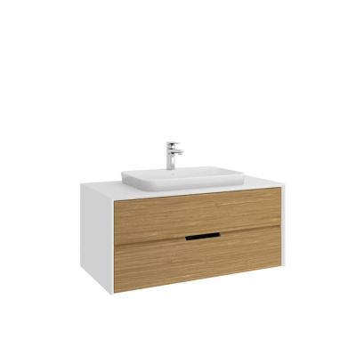 Sole Set White Oak 100 Cm Rectangular Drop in With Washbasin