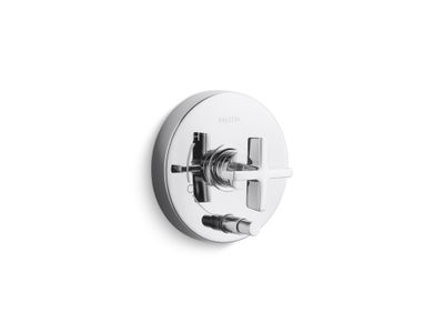 One Pressure balance trim with diverter, cross handle