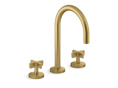 Sink Faucet, Gooseneck Spout, Cross Handles