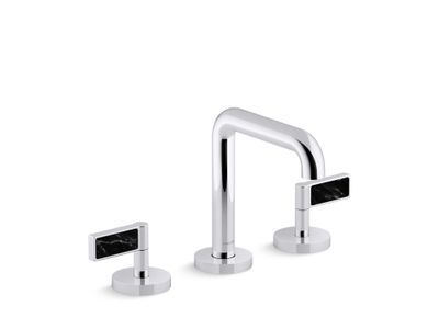 One Sink faucet, tall spout, Nero Marquina handles