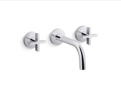 One Wall-mount sink faucet, cross handles