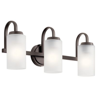 Kennewick Vanity Light 3-Light Clear Satin Etched Glass Size:22.75" W x 9.75" H x 6.75" D Model:55087OZ