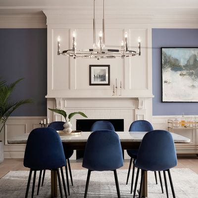 Tolani Chandelier 1-Tier 8-Light Size:21.5" W x 20" H x 43" L Model:52429BK