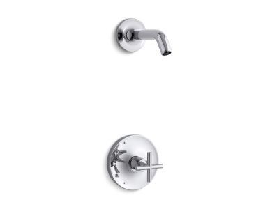 KOHLER | K-TLS14422-3 | Purist Rite-Temp shower valve trim with cross handle, less showerhead