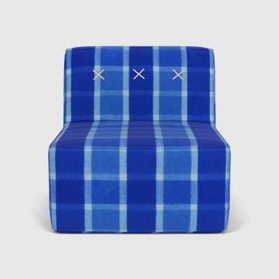 Quadrant Soft Sofa Single - COVER ONLY - Blue/White Check