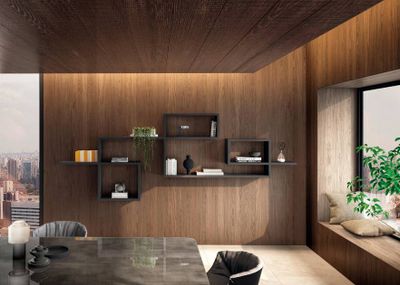 Modern Wall-Mounted Bookcase: LagoLinea Bookshelf