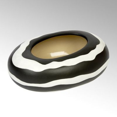 Azuki ceramic pot, black/white