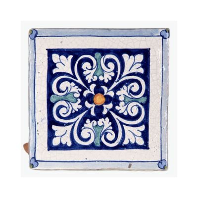 Ceramic-Hand made tiles - set of 4 pcs - old cotto- decorated - PT/70
