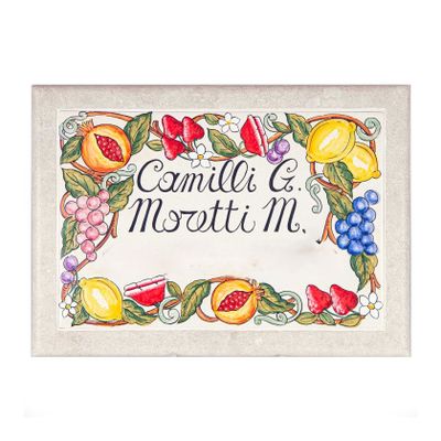 House Tile-Personalized-with travertine frame - decor Estate