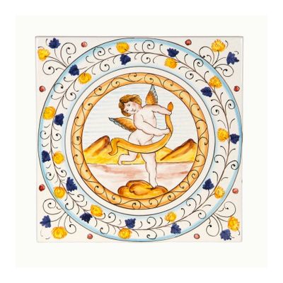 Decorated Ceramic Tiles -set of 2 pcs- PT/CF/91