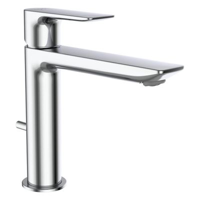 CITYPLUS - Basin mixer, projection 140 mm, fixed spout, Eco+ function, without pop-up waste, PVD titanium black matt